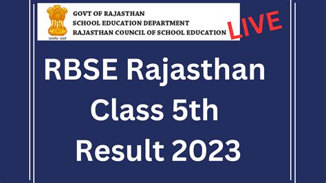 rajshaladarpan nic in 5th result 2023|RBSE Rajasthan Board Class 5th Result 2023 Link: .